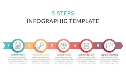5 Steps - Infographic Template Stock Illustration