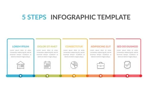 5 Steps - Infographic Template Stockillustratie