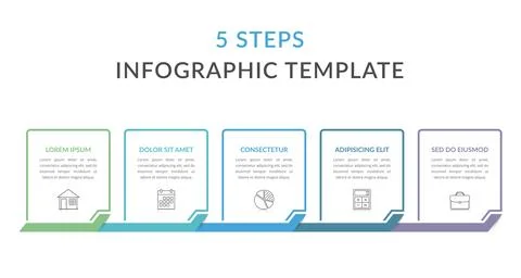 5 Steps - Infographic Template Stockillustratie
