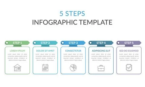 5 Steps - Infographic Template Stockillustratie