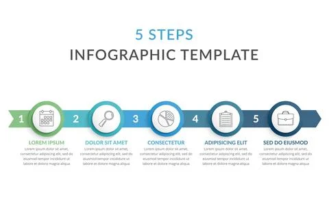5 Steps - Infographic Template Stock Illustration