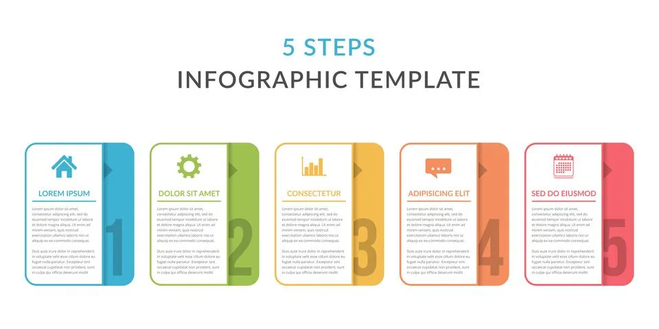 5 Steps - Infographic Template Stockillustratie