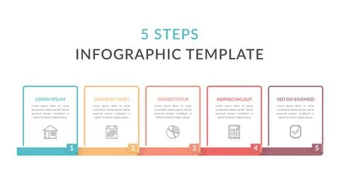 5 Steps - Infographic Template Illustrazione stock