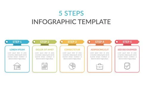 5 Steps - Infographic Template Stockillustratie