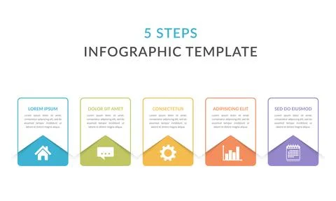 5 Steps - Infographic Template Stockillustratie