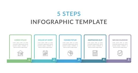 5 Steps - Infographic Template Stock Illustration