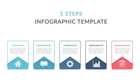 5 Steps - Infographic Template Illustrazione stock