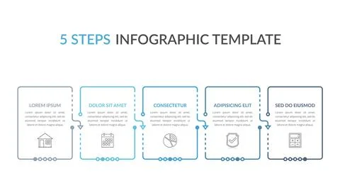 5 Steps - Infographic Template Stockillustratie
