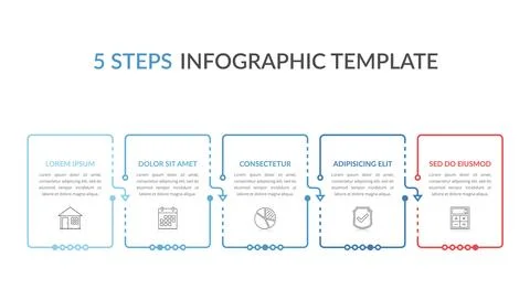 5 Steps - Infographic Template Stockillustratie