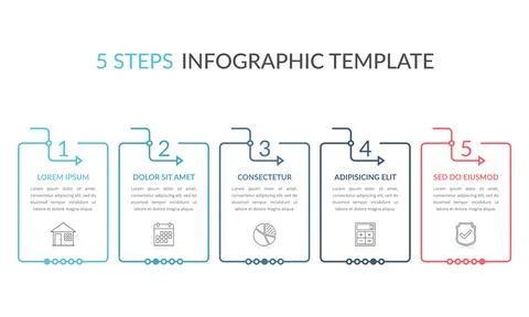 5 Steps - Infographic Template Stockillustratie