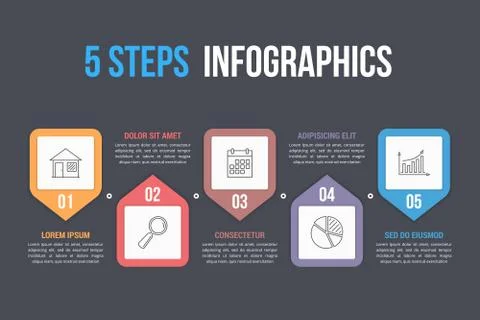 5 Steps Infographics Stock Illustration