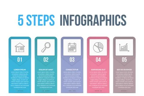 5 Steps Infographics Stock Illustration