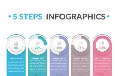5 Steps Infographics Stock Illustration
