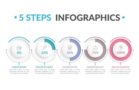 5 Steps Infographics Stock Illustration