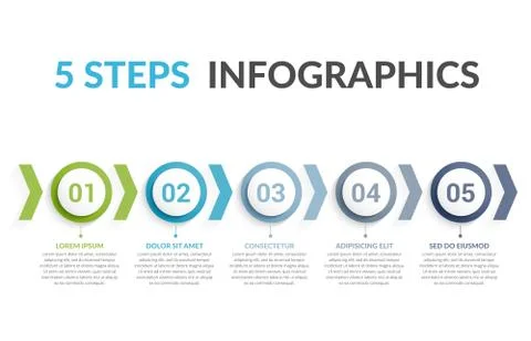 5 Steps Infographics Stock Illustration