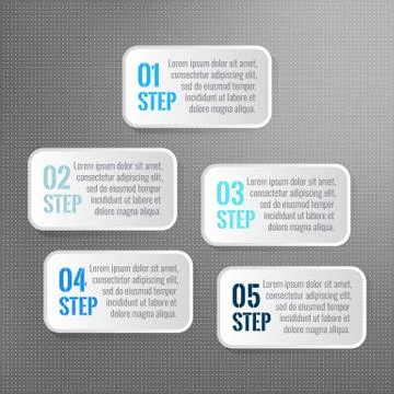 5 steps infographics, isolated vector boxes Stock Illustration