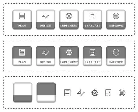 5 steps process - infographic (squares) Stock Illustration