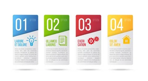 5 steps process infographics card vector design Stock Illustration