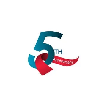 5 Th Anniversary Vector Template Design Illustration Stock Illustration