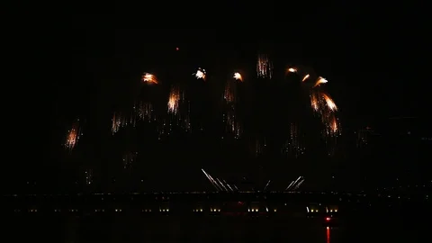 5 times slow motion of firework explosion Stock Footage 121794167