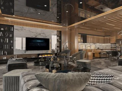 5 Tips for Creating a Luxurious and Cozy Living Room Space Stock-Illustration