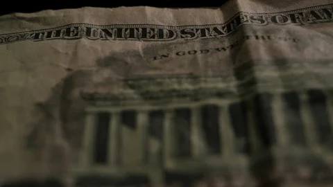 5 US Dollars bill extreme close up, macro Stock Footage 109377962