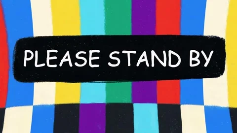 5 в 1 Please stand by graphic with psychedelic and vintage TV patterns. Stock Footage 322843821