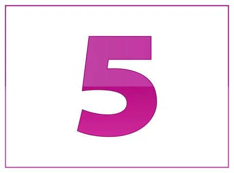 5 vector font, made of dark and light purple colors. For number logo, brand l Stock Illustration