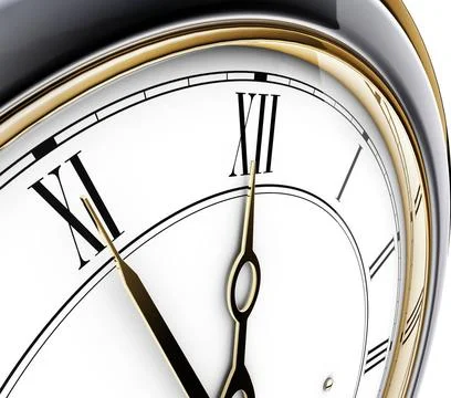 5 vor 12 high resolution rendering of a vintage clock Copyright: xZoonar.c... Stock Photos