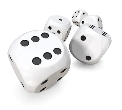 5 white dices. Stock Illustration