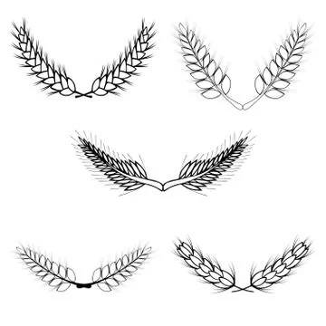 5 wreath set Stock Illustration