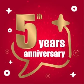 5 year anniversary celebration, vector design for celebrations, invitation cards Stock Illustration