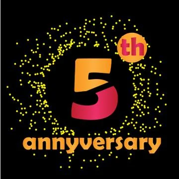 5 Year Anniversary Vector Template Design Illustration - Vector Stock Illustration