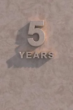 5 years 3d text Stock Illustration