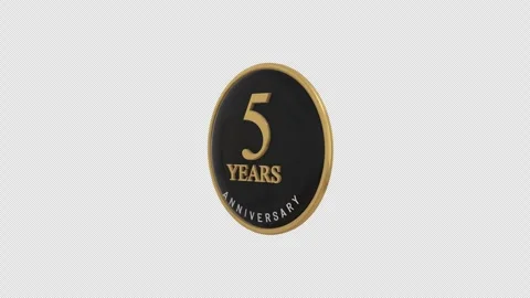 5 years anniversary rotate icon for cermony  Stock Footage 296920101