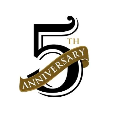 5 Years Anniversary Vector Template Illustration Design. Vector EPS 10. Stock Illustration