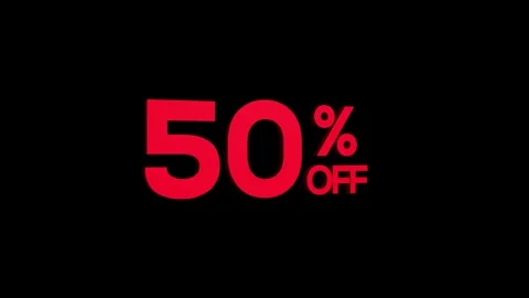 50% off 3D text looped animation word on super discount offer Stock Footage 313657389