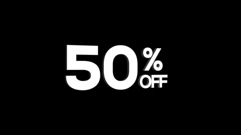 50% off 3D text looped animation word on super discount offer Stock Footage 313657394