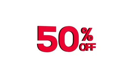 50% off 3D text looped animation word on super discount offer Stock Footage 313657402