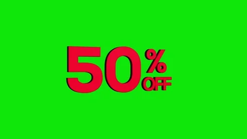 50% off 3D text looped animation word on super discount offer Stock Footage 313657406