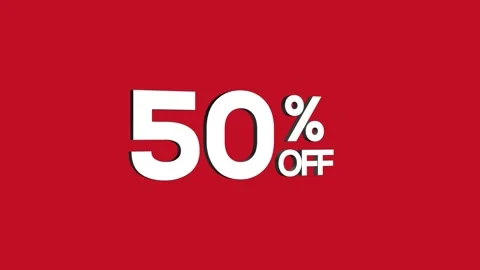 50% off 3D text looped animation word on super discount offer Stock Footage 313657419