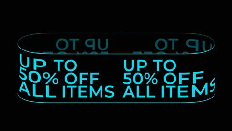 50% OFF All Items Seamless Loop Sale Banner Animation Stock Footage 240951374