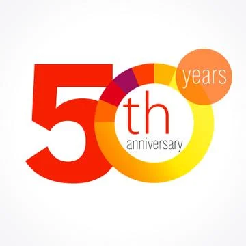 50 anniversary chart logo Stock Illustration