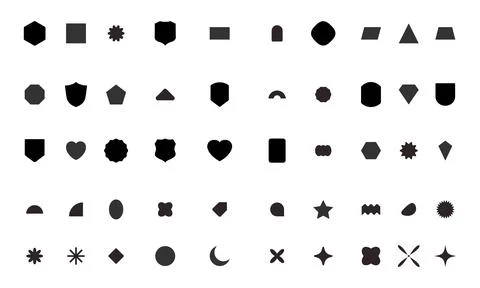 50 Basic Shape Vector Collection. Stock Illustration