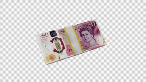50 British Pound Money Stack Animation Icon Stock Footage 341764997