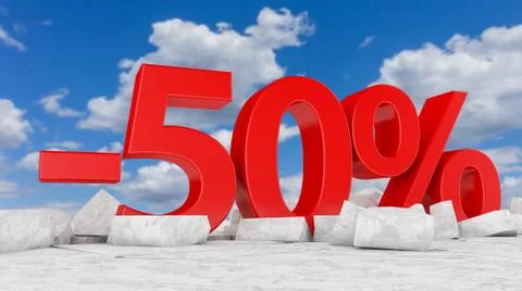 -50% on broken ice Stock Illustration