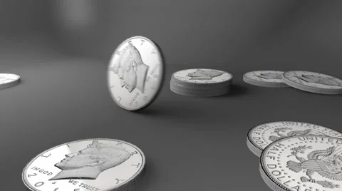 50 cent coin USA Stock Footage 64771763