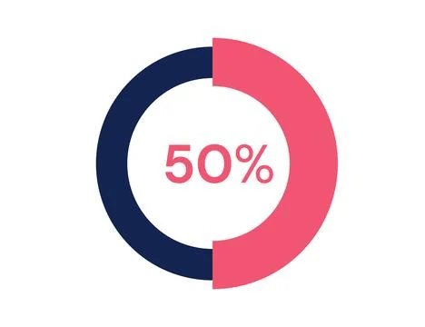 50% circle diagrams Infographics vector, 50 Percentage ready to use for web.. Stock Illustration