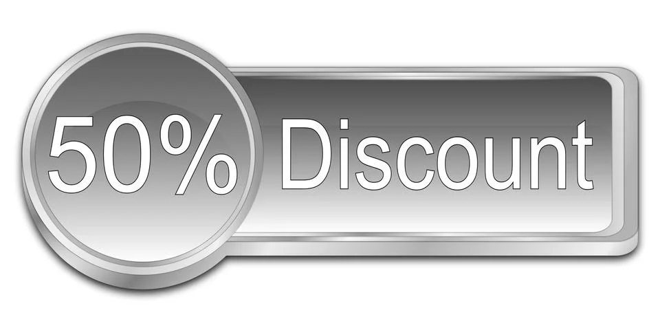 50% Discount Button Stock Illustration