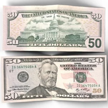 3D Model: 50 Dollar Bill ~ Buy Now #91480037 | Pond5